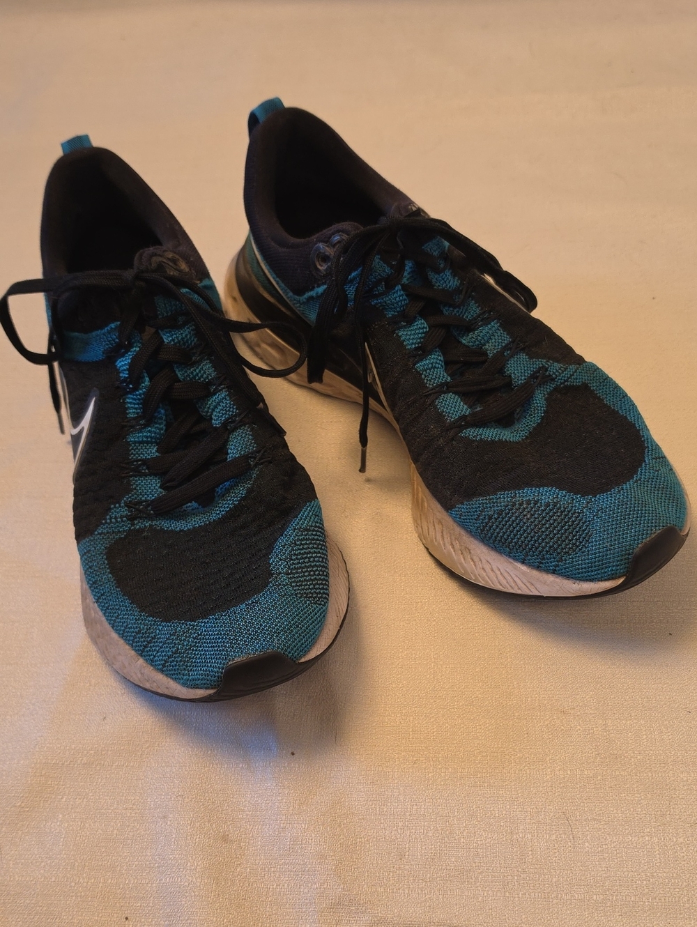 Nike React Teal & Black Infinity Run Flyknit 2 Running Shoes Size 12